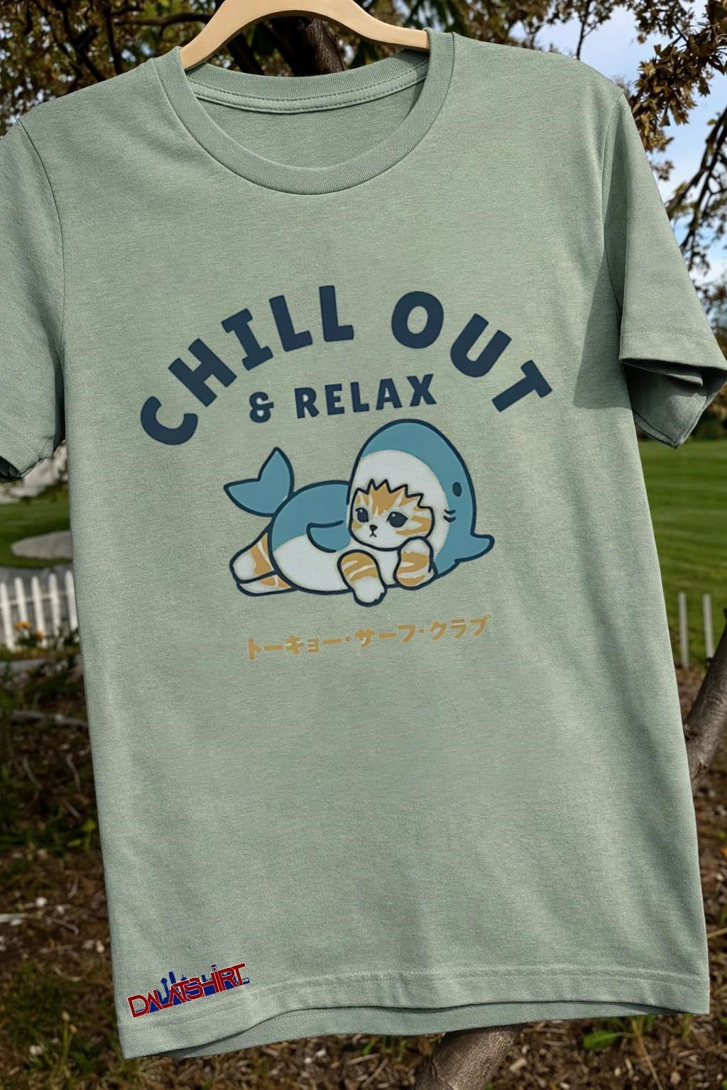 Chill Out And Relax Shark Costume Cat Tokyo Surf shirt