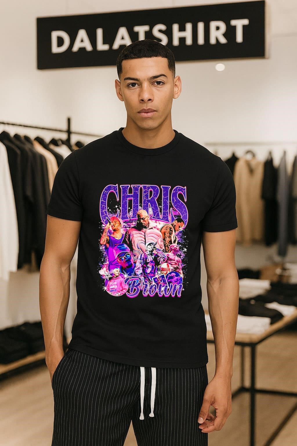 Chris Brown Hip Hop Artist Vintage Aesthetic Collage shirt