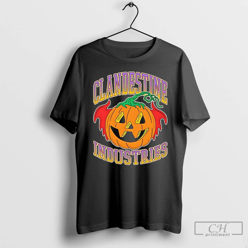 Clandestine Industries Bat Pumpkin Halloween T Shirts