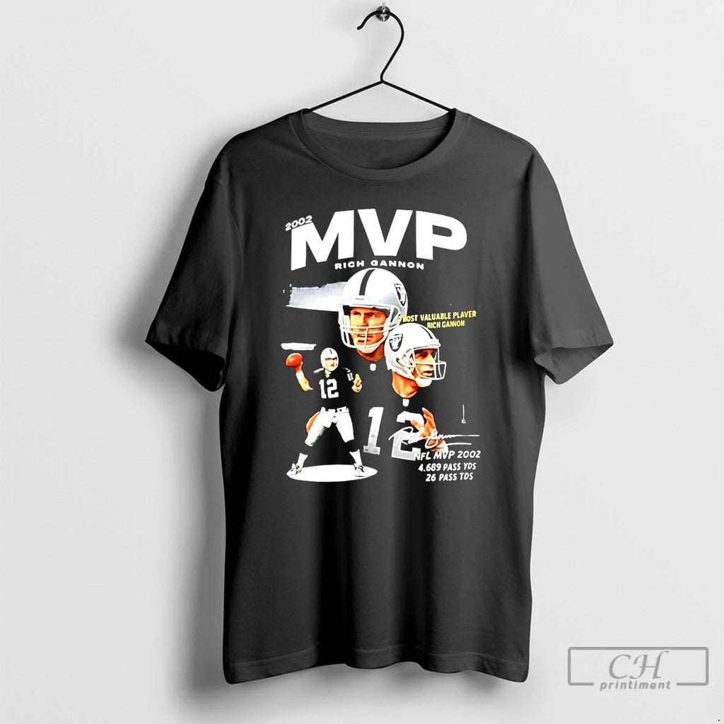 Classic 2002 Mvp Rich Gannon Most Valuable Player Signature Graphic T Shirts Hoodie Longsleeve