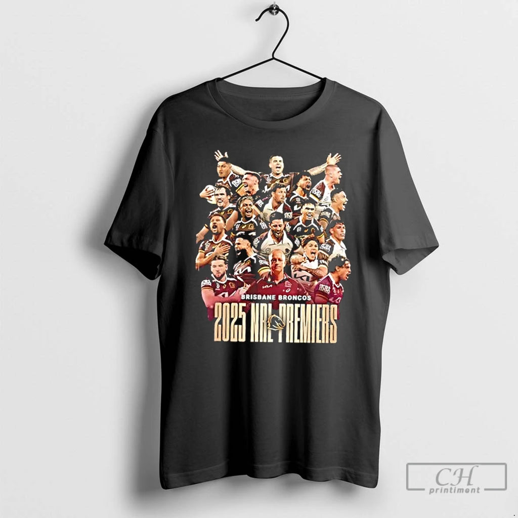 Classic 2025 Nrl Premiers Brisbane Broncos All Players 2 Sided T Shirts Hoodie Longsleeve