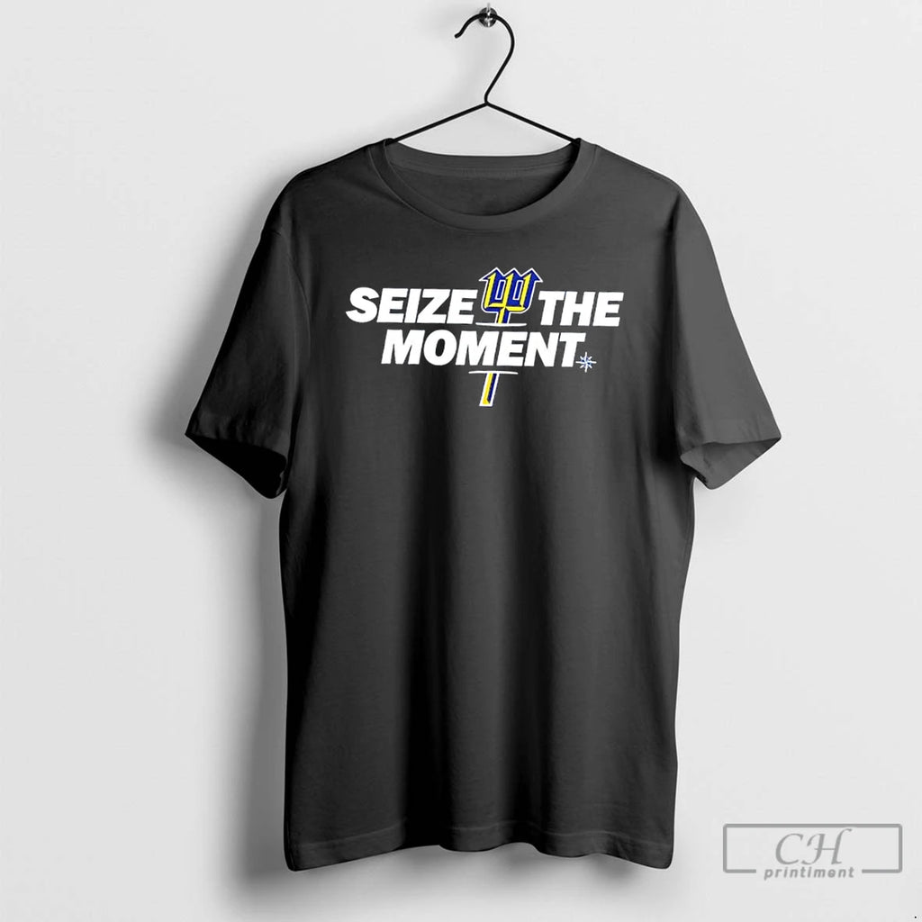 Classic 2025 Seize The Moment Seattle Mariners Baseball 2 Sided T Shirts Hoodie Longsleeve