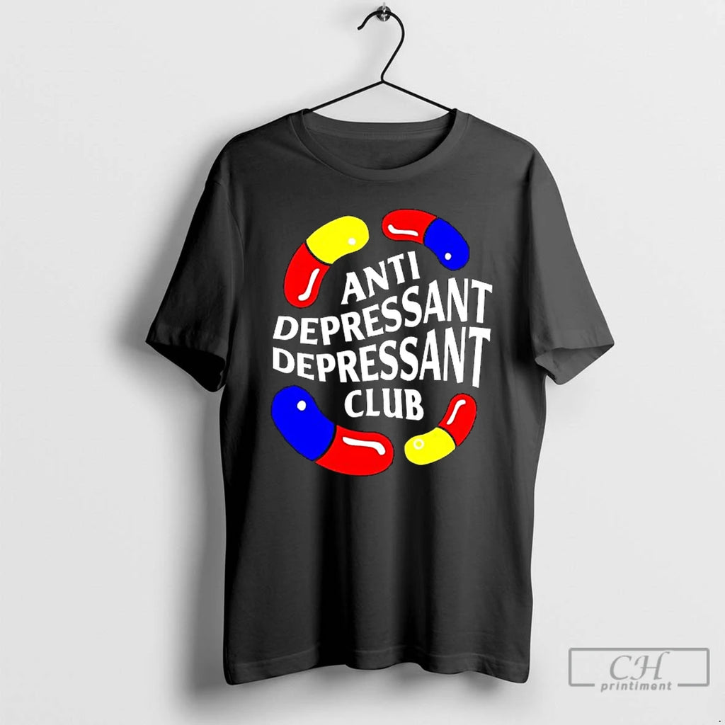 Classic Anti Depressant Depressant Club Logo T Shirts Hoodie Longsleeve