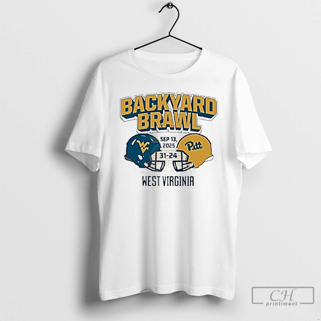 Classic Backyard Brawl West Virginia Vs Pittsburgh Panthers 31 24 2025 T Shirts Hoodie Longsleeve