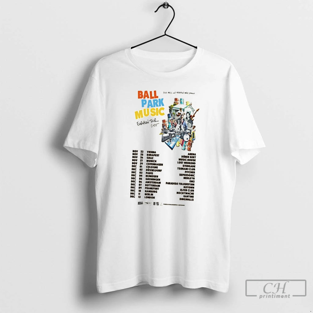 Classic Ball Park Music European Tour 2025 T Shirts