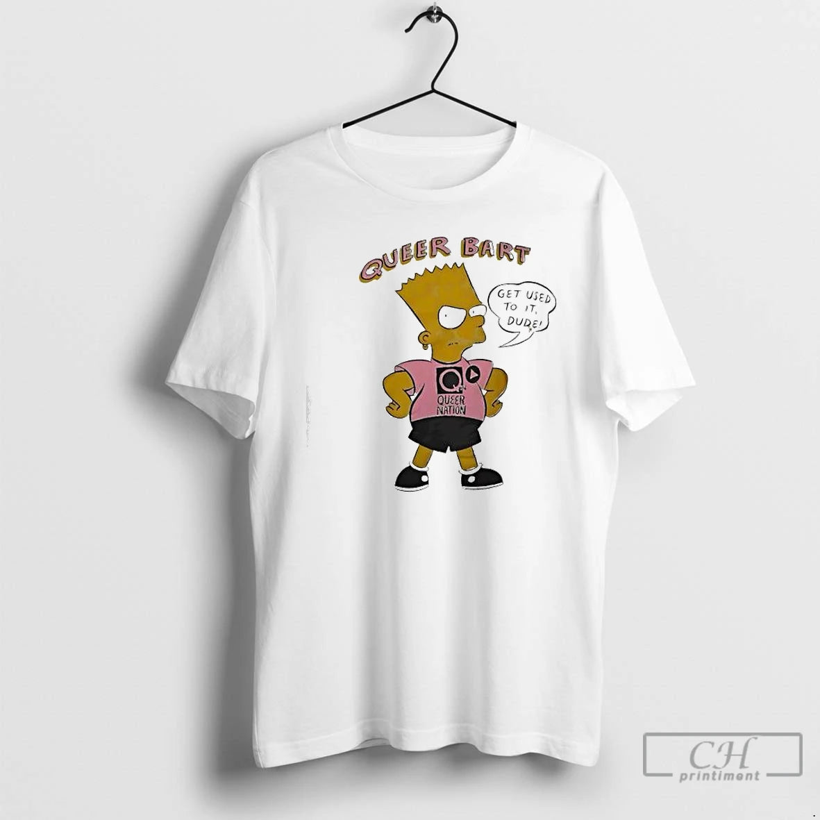 Classic Bart Simpson Queer Bart Get Used To It Dude Queer Nation T Shirts Sweater