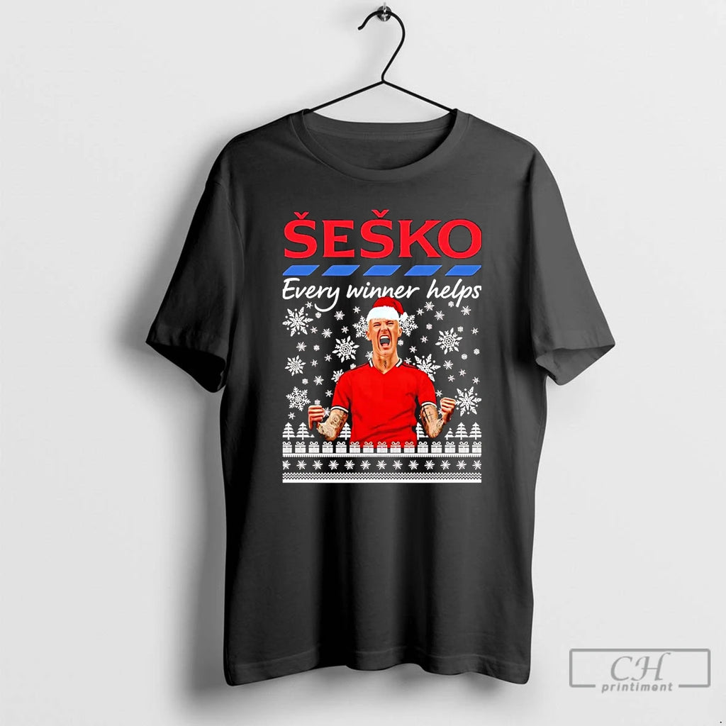 Classic Benjamin Sesko Every Winner Helps Christmas T Shirts