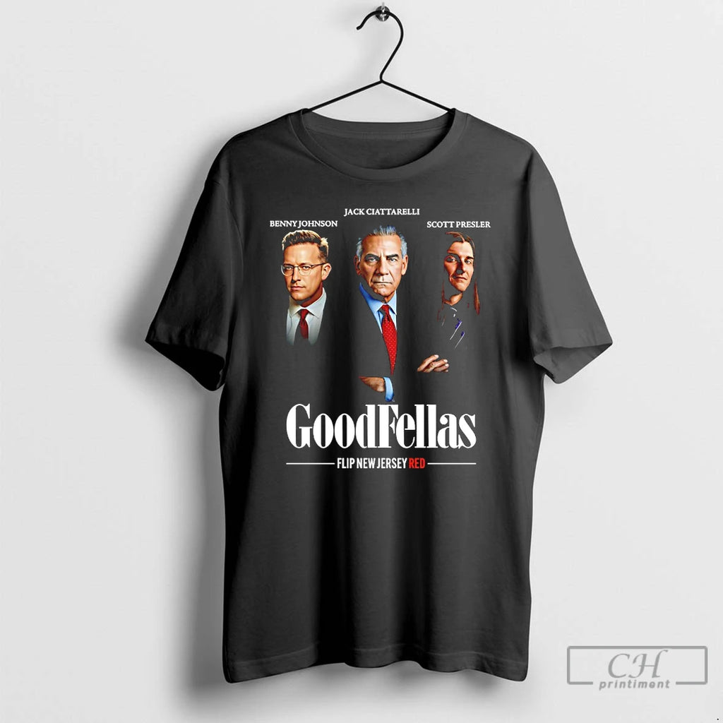 Classic Benny Johnson Jack Ciattarelli Scott Presler Goodfellas Flip New Jersey Red T Shirts