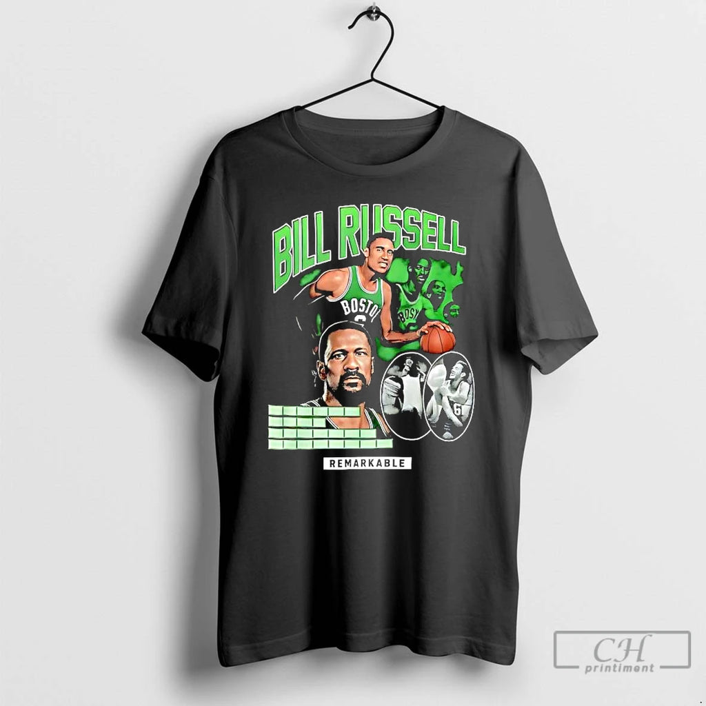 Classic Bill Russell Boston Celtics Player Remarkable Graphic T Shirts Hoodie Longsleeve