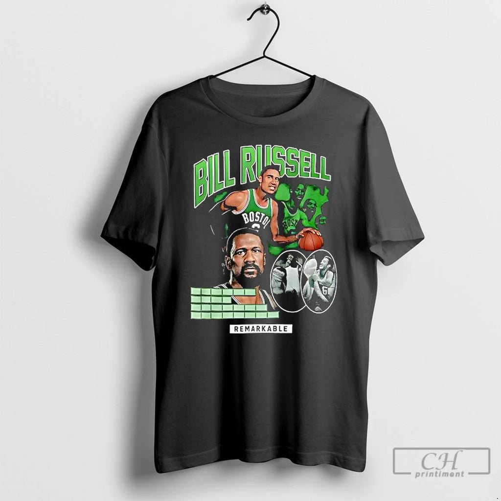 Classic Bill Russell Remarkable T Shirts Hoodie Longsleeve