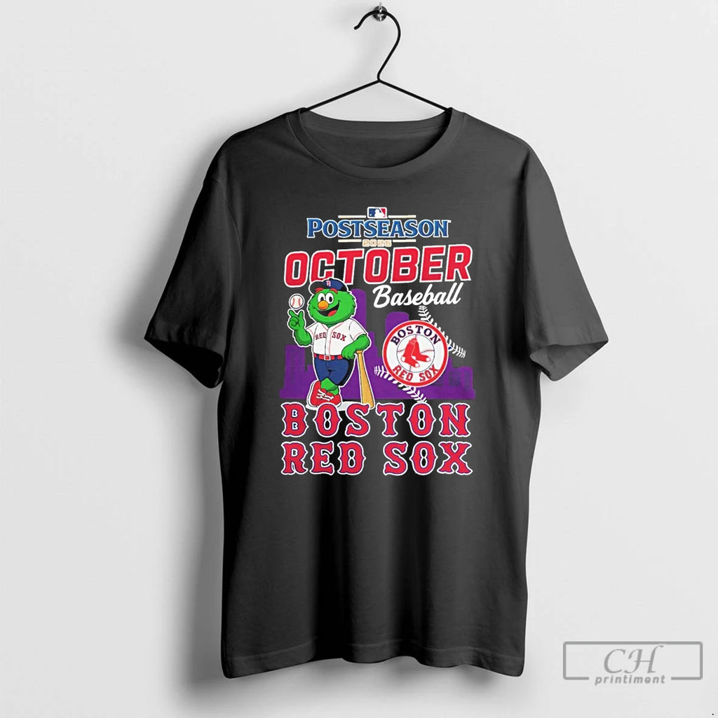 Classic Boston Red Sox 2025 Postseason October Baseball Mascot T Shirts Hoodie Longsleeve