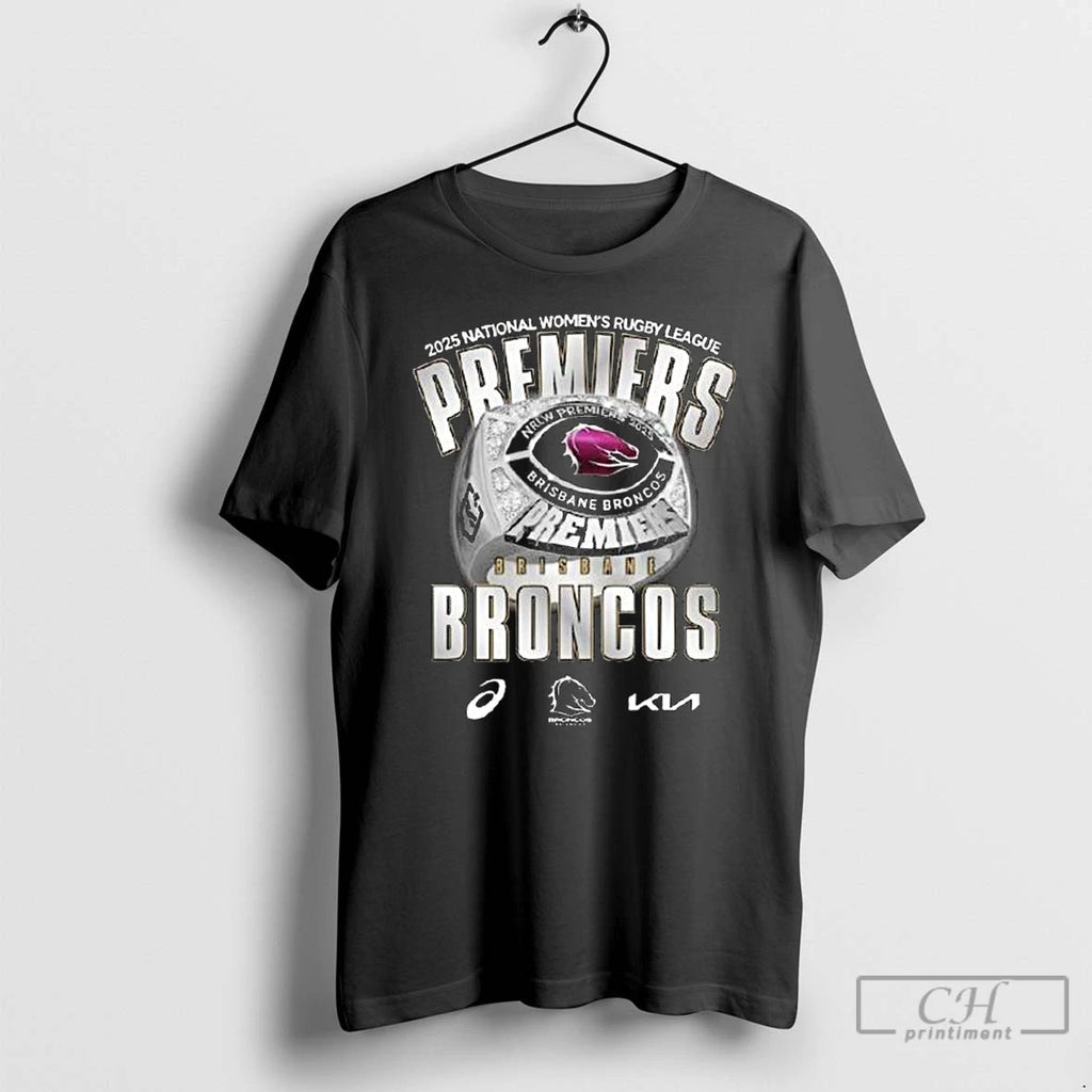 Classic Brisbane Broncos 2025 National Rugby League Premiers Ring Long Sleve T Shirts Hoodie Longsleeve