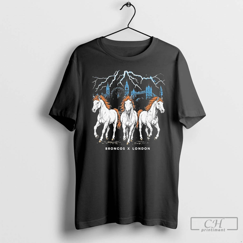 Classic Broncos X London Game Three Horse Power T Shirts