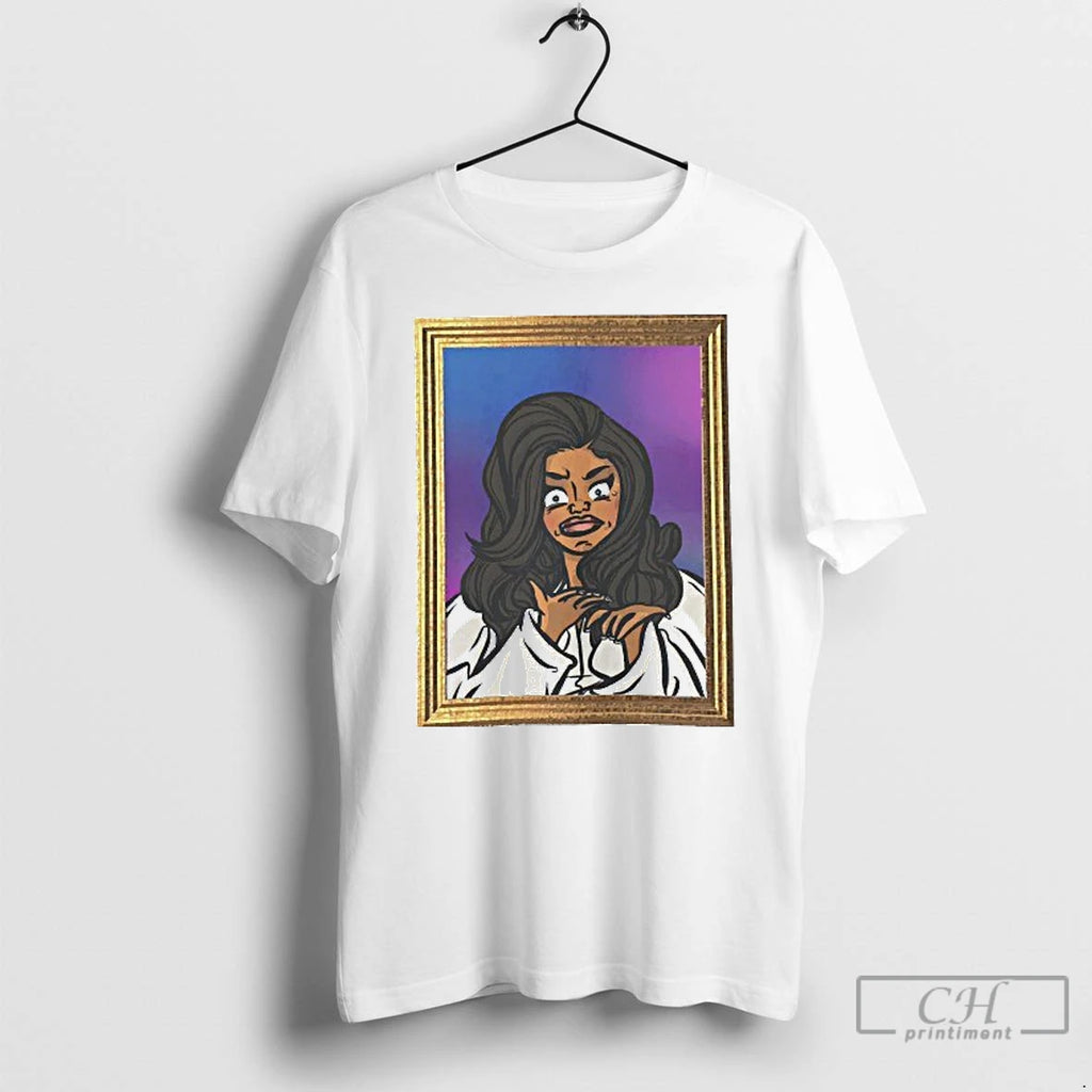 Classic Cardi B Rapper Caricature Graphic Mens White Tee T Shirts