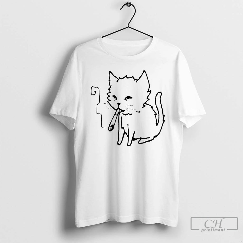 Classic Cat Smoking Art T Shirts