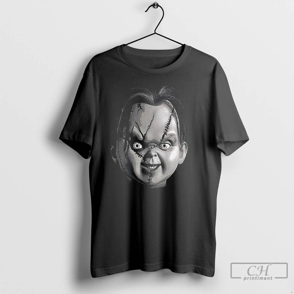 Classic Chucky Childs Play Big Face Graphic Halloween T Shirts Hoodie Longsleeve