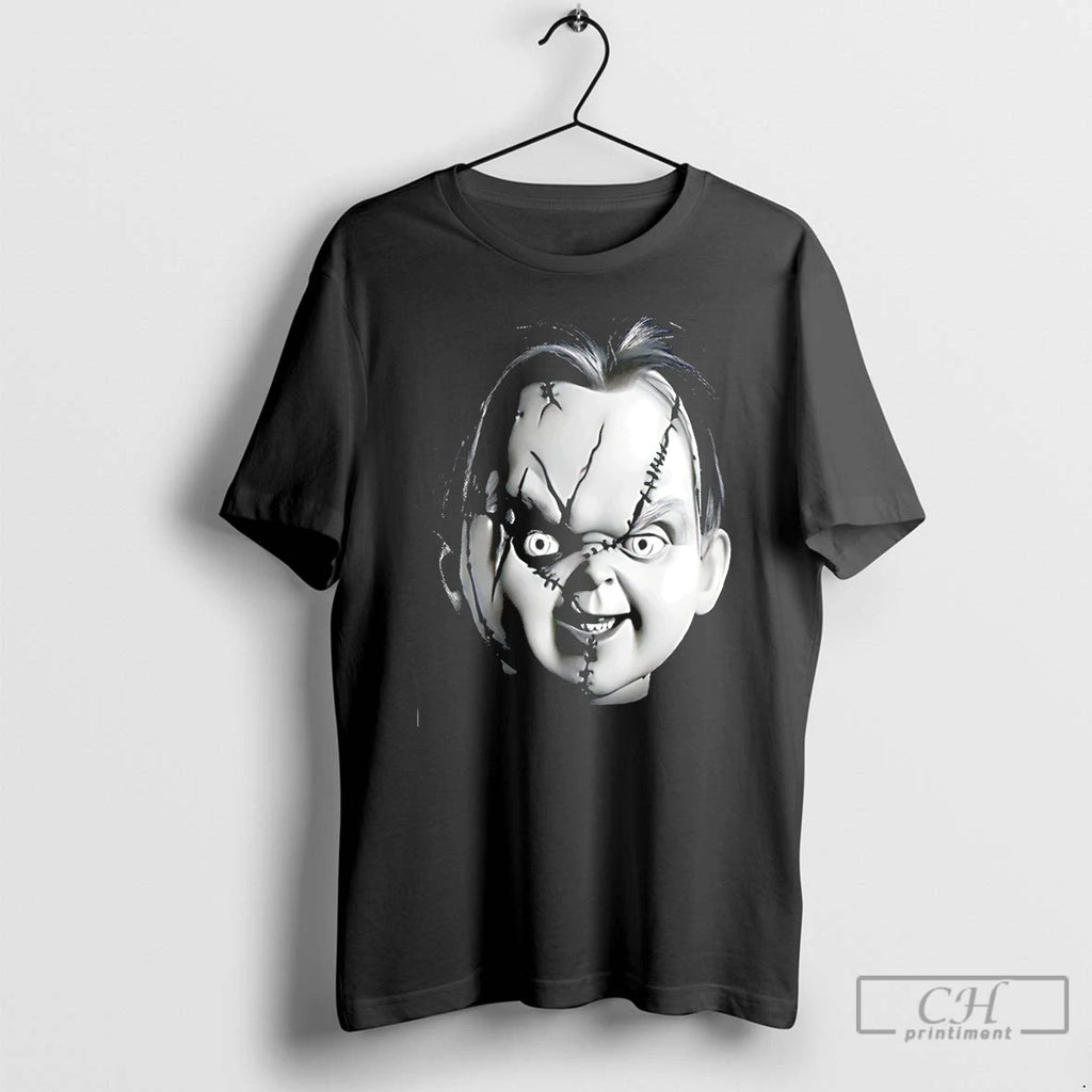 Classic Chucky Horror Character Big Face Halloween T Shirts Hoodie Longsleeve