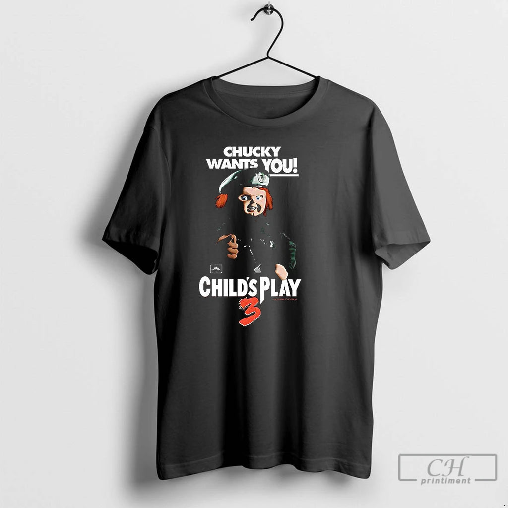 Classic Chucky Want You Childs Play 3 Halloween Characters T Shirts