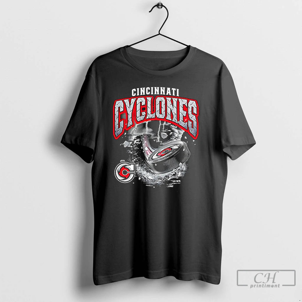 Classic Cincinnati Cyclones Storm Warning Nhl T Shirts