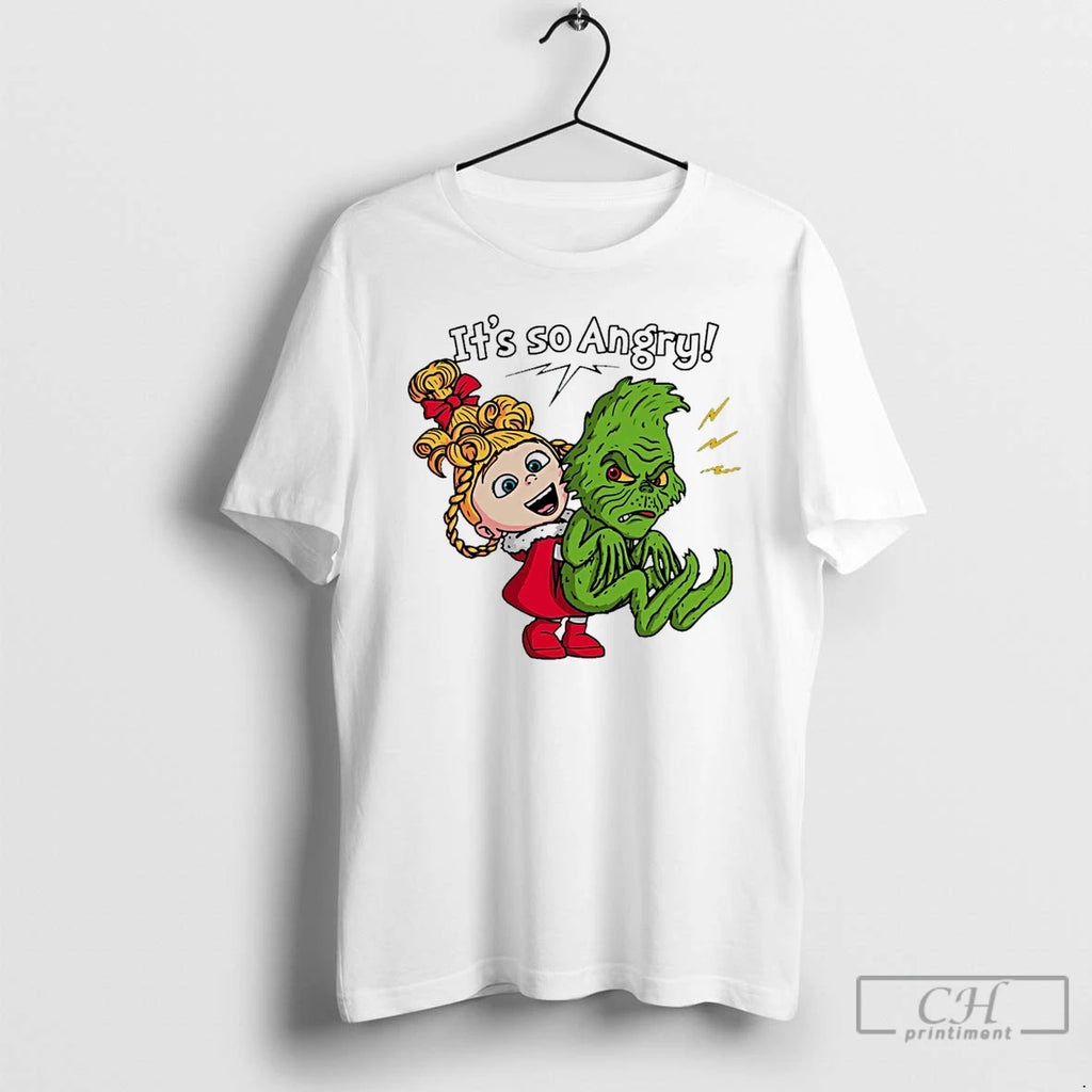 Classic Cindy Lou Who And The Grinch Its So Angry Christmas White T Shirts