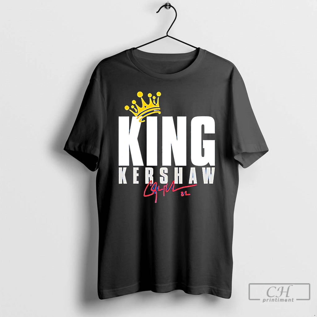 Classic Clayton Kershaw King Kershaw Los Angeles Dodgers Signature T Shirts Hoodie Longsleeve