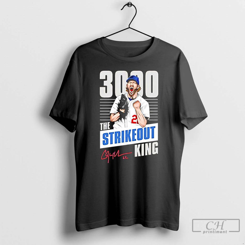 Classic Clayton Kershaw Strikeout King 3000 Los Angeles Dodgers Signature T Shirts Hoodie Longsleeve