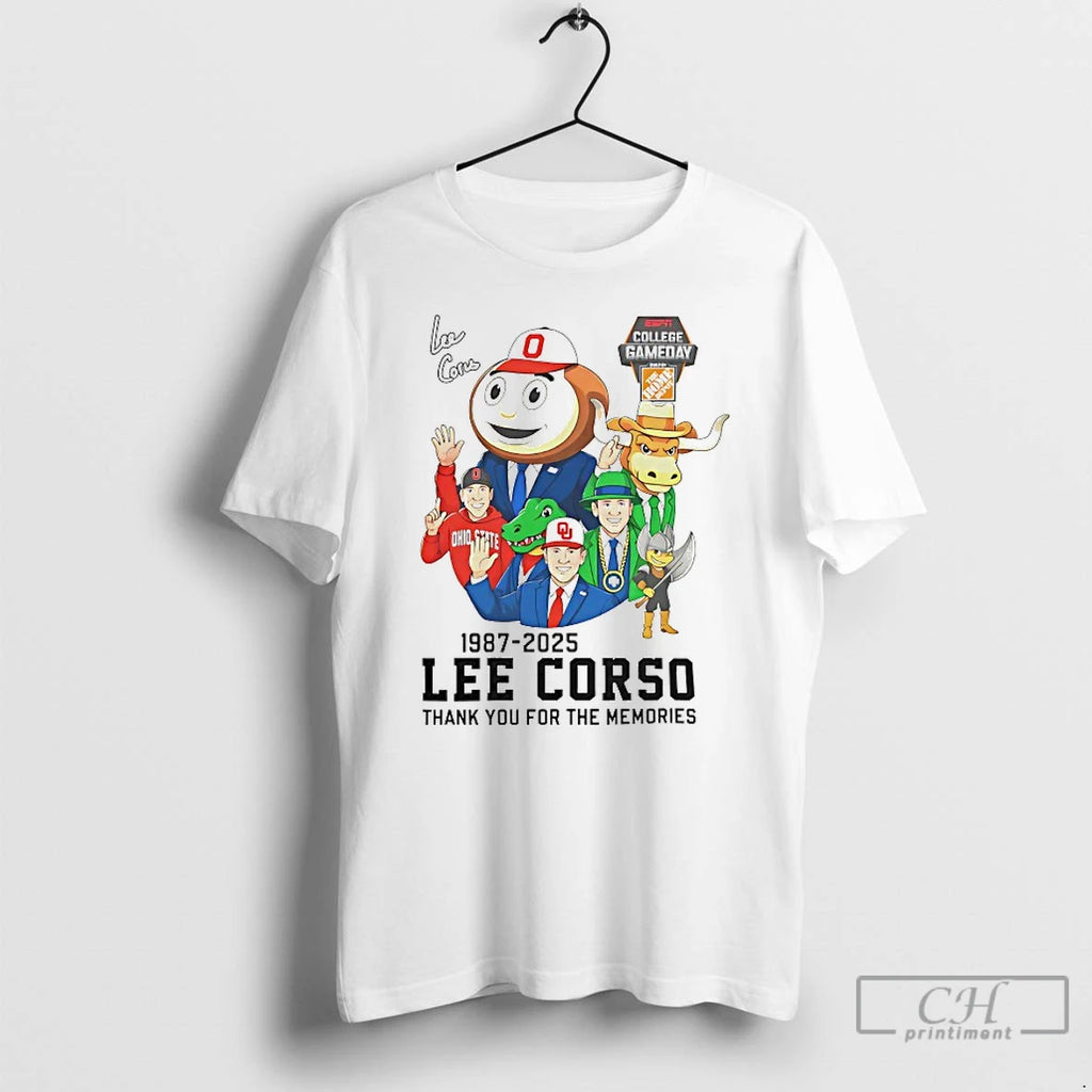 Classic Coach Lee Corso 1987 2025 Thank You For The Memories T Shirts
