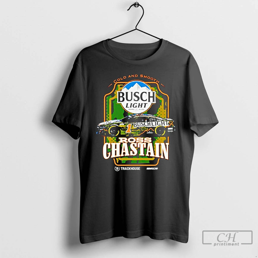 Classic Cold And Smooth Busch Light Camo Ross Chastain T Shirts Hoodie Longsleeve