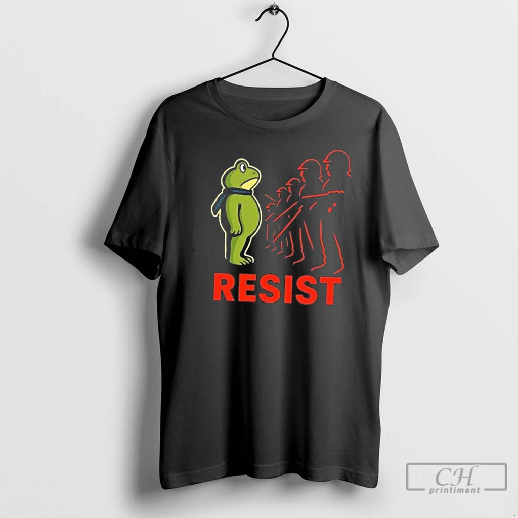 Classic Courage Vs Power Protest Portland Frog Resist Retro 2025 T Shirts