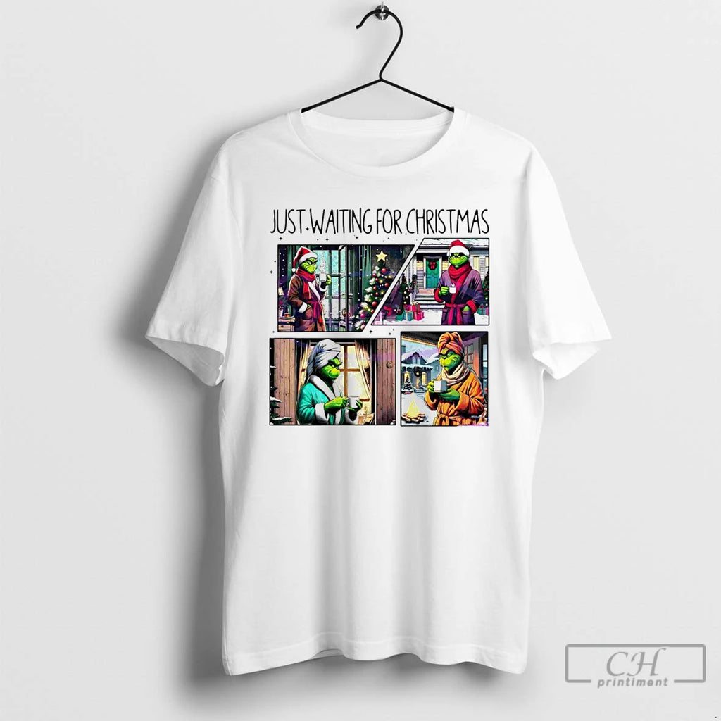 Classic Cozy Grinch Just Waiting For Christmas White T Shirts