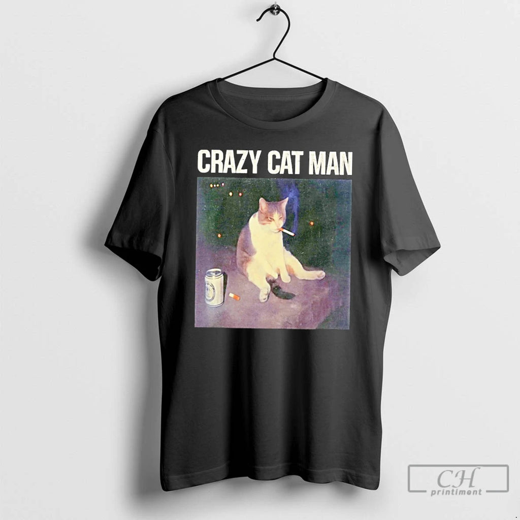 Classic Crazy Cat Man T Shirts Hoodie Longsleeve