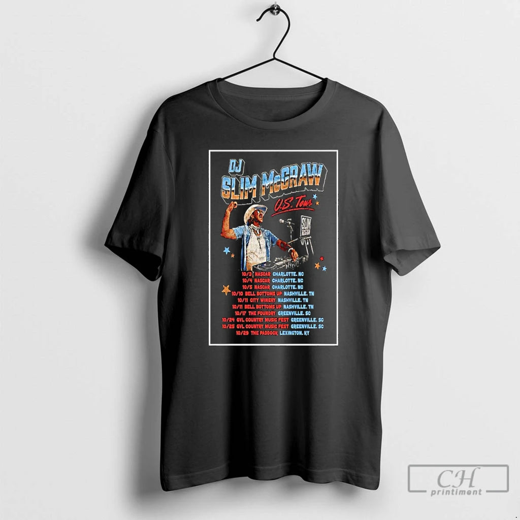 Classic Dj Slim Mcgraw Us Tour 2025 T Shirts