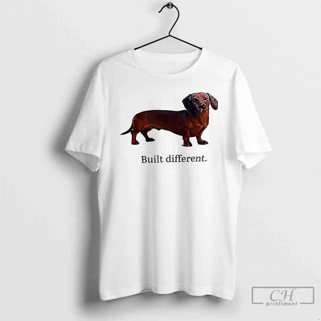 Classic Dachshund Built Different T Shirts Hoodie Longsleeve