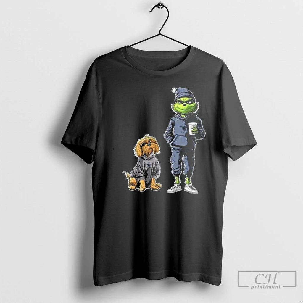 Classic Dallas Cowboys Grinch And Dog Christmas Football 2025 T Shirts