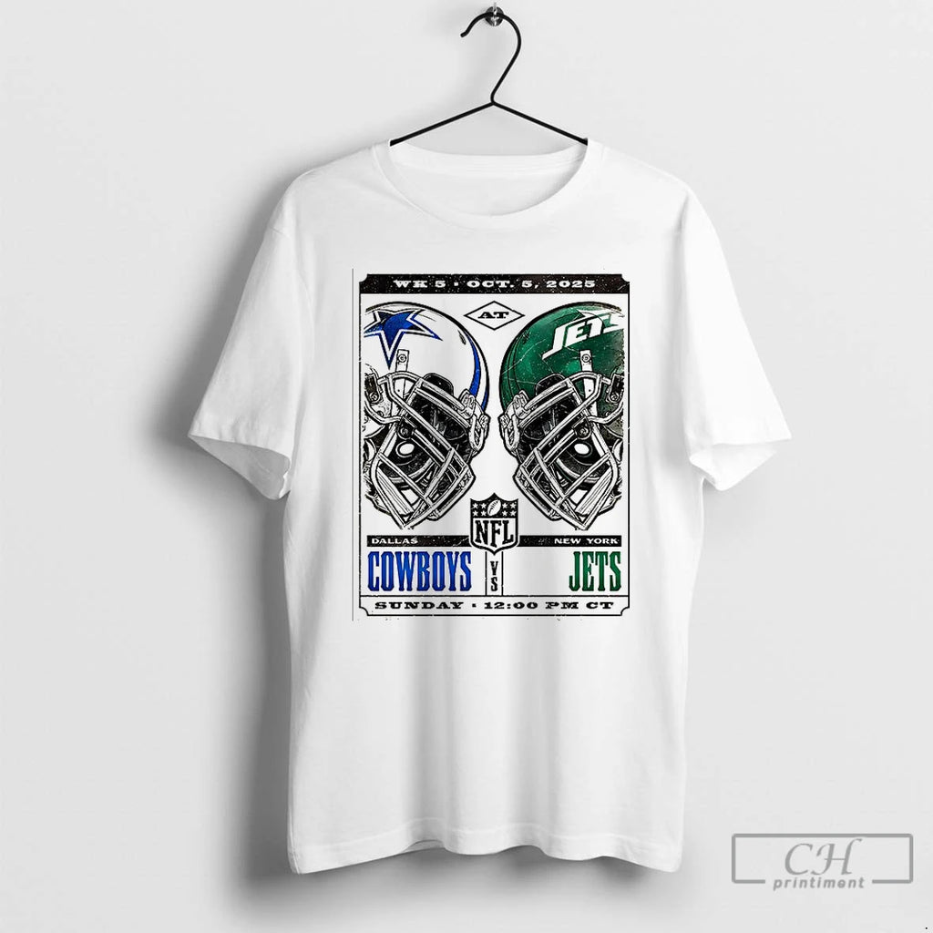 Classic Dallas Cowboys Vs New York Jets Nlf 2025 Week 5 T Shirts Hoodie Longsleeve