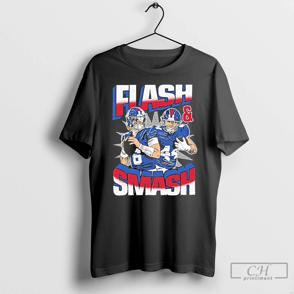 Classic Flash And Smash Jaxson Dart And Cam Skattebo T Shirts