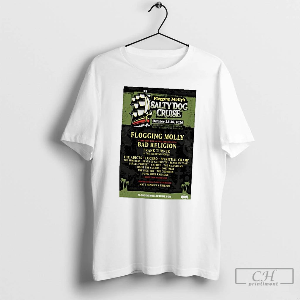 Classic Flogging Mollys Salty Dog Cruise October 25 30 2026 Concert T Shirts