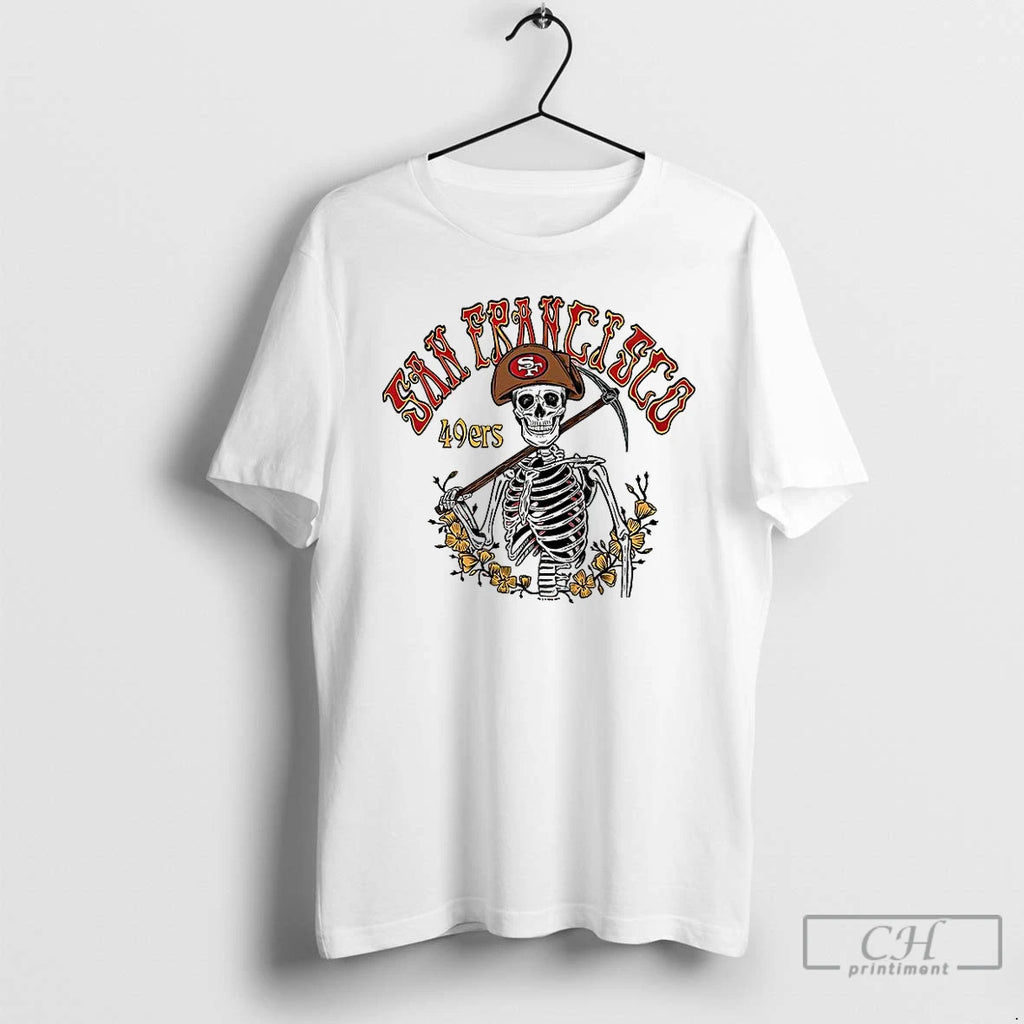 Classic Francisco 49ers Fooball Miner Skeleton T Shirts