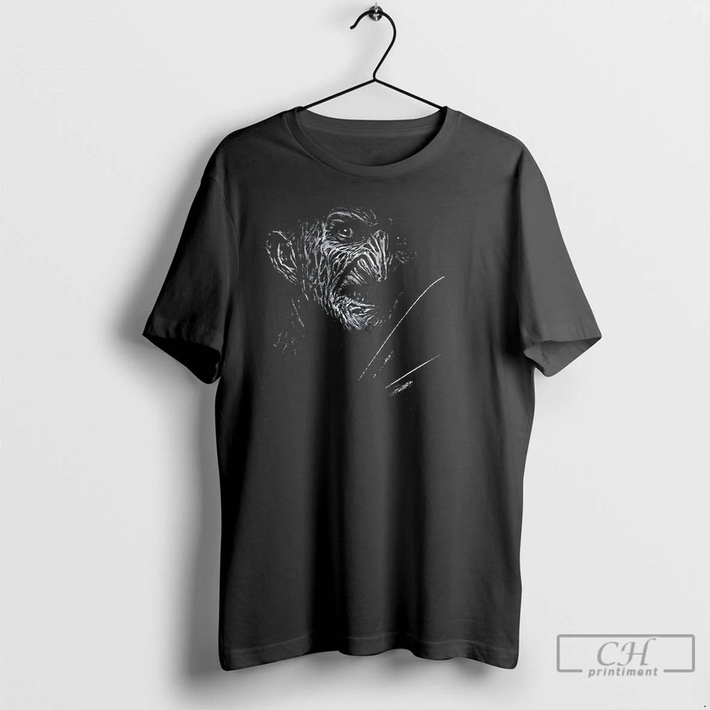 Classic Freddy Krueger A Nightmare On Elm Street Big Face Graphic Halloween T Shirts
