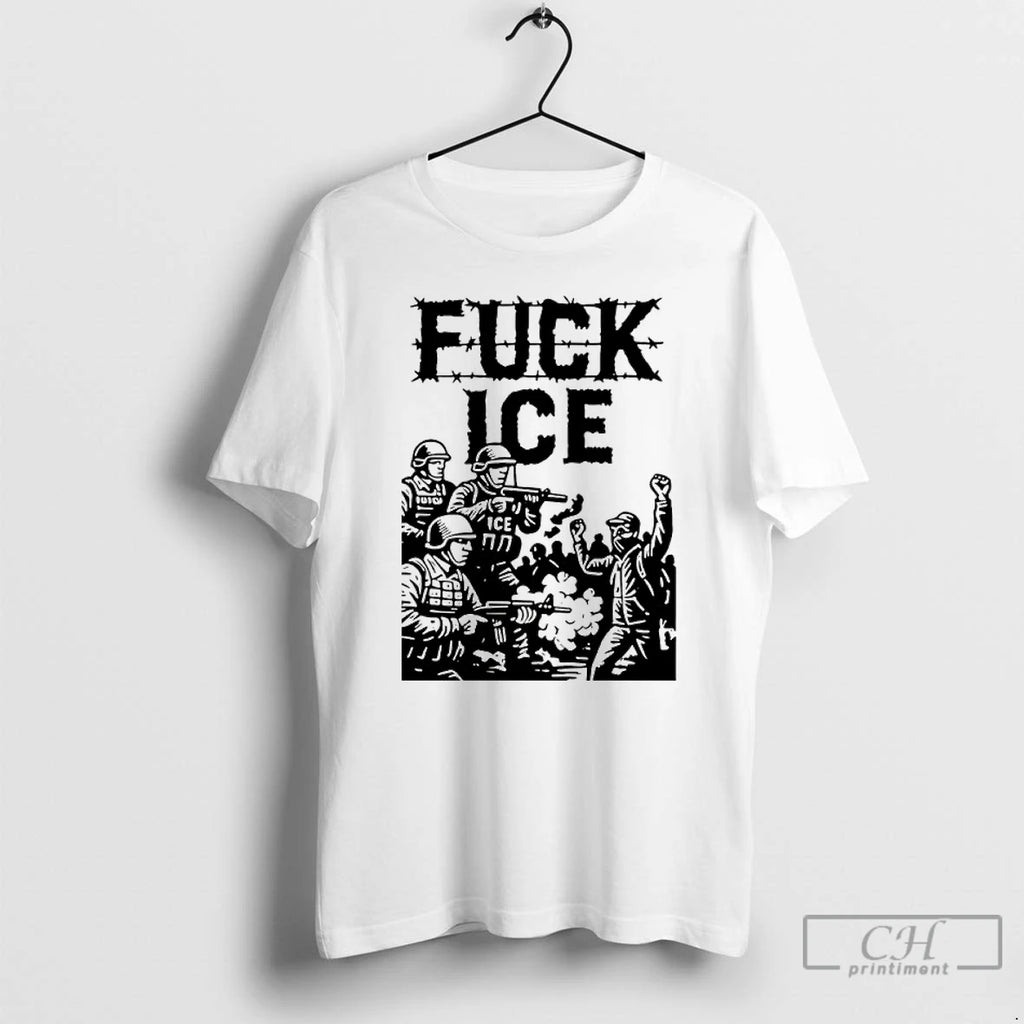 Classic Fuck Ice Barbed Wire Protest T Shirts