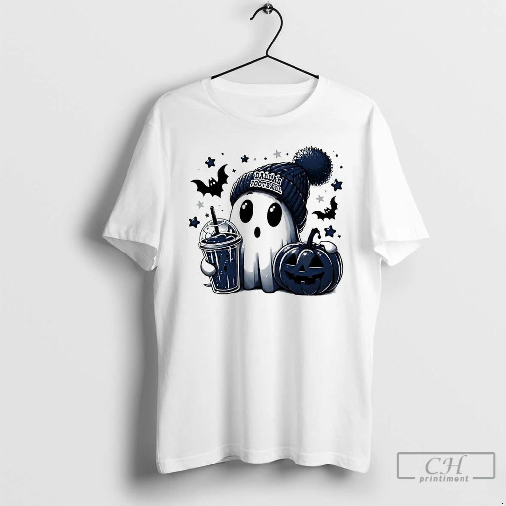 Classic Ghost Halloween X Dallas Cowboys Football Beanie Pumpkin Bats T Shirts Hoodie Longsleeve