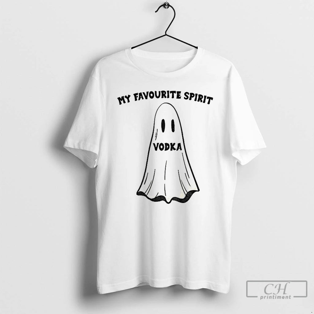 Classic Ghost My Favourite Spirit Vodka Halloween T Shirts