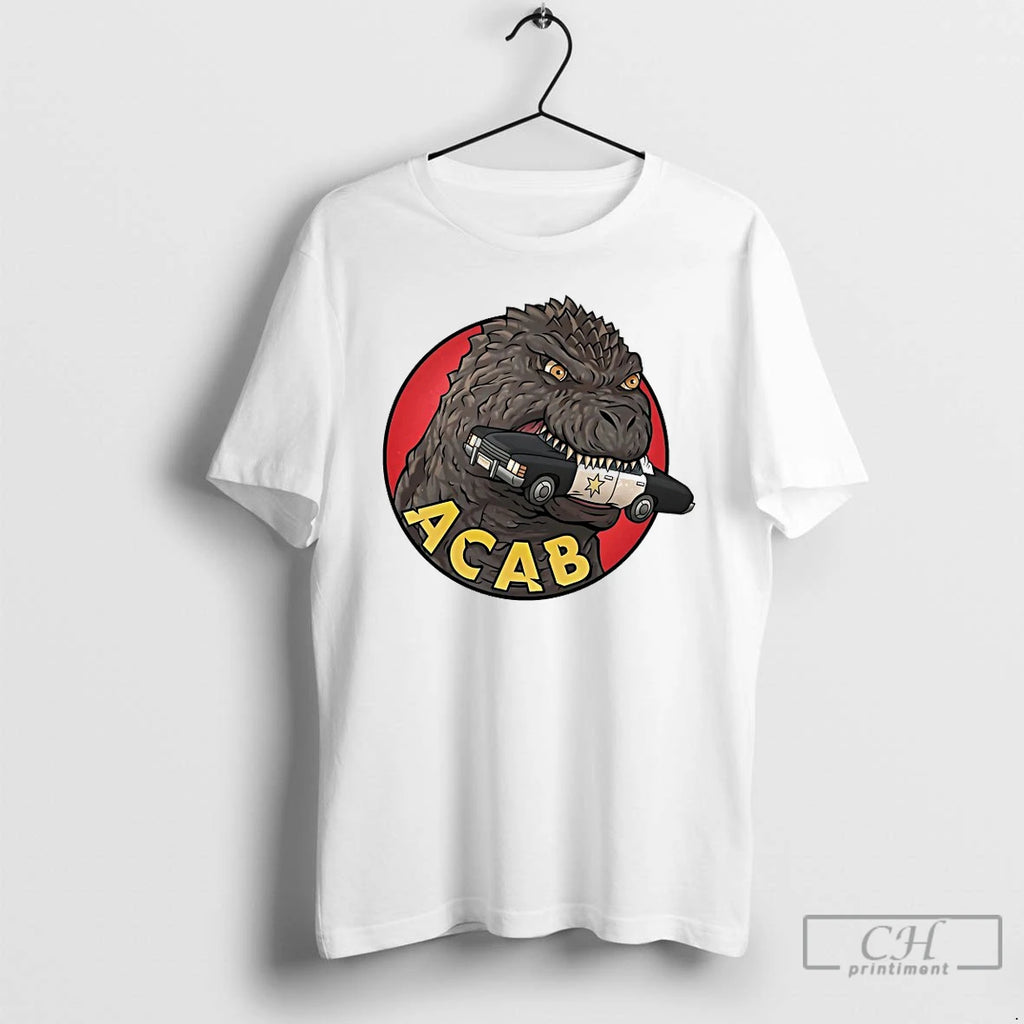 Classic Godzilla Acab Graphic T Shirts