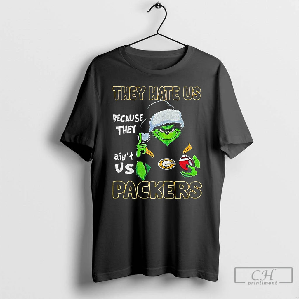 Classic Green Bay Packers Grinch They Hate Us Because They Aint Us Packers Christmas