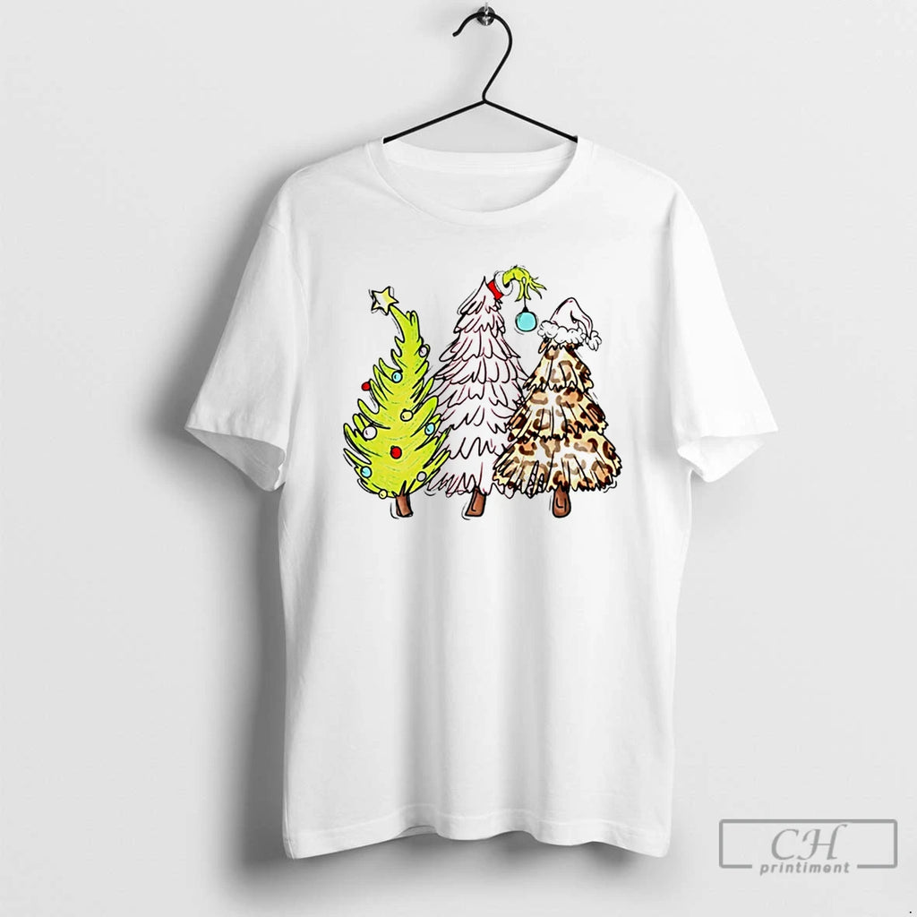 Classic Grinch Christmas Tree White T Shirts