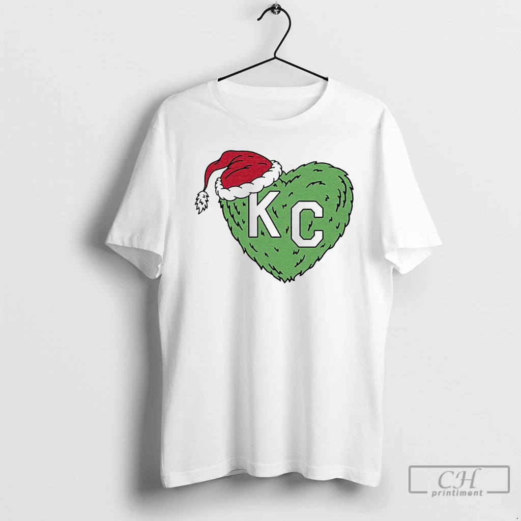 Classic Grinch Kc Heart Christmas White T Shirts