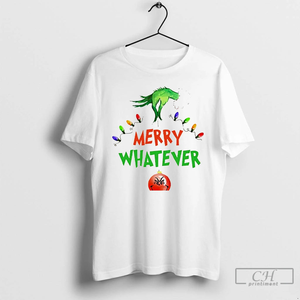 Classic Grinch Green Monster Merry What Christmas White T Shirts