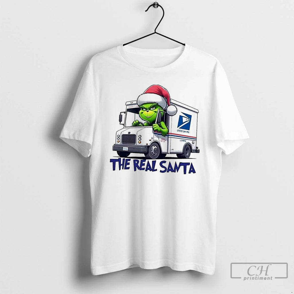 Classic Grinch The Real Santa Christmas White T Shirts