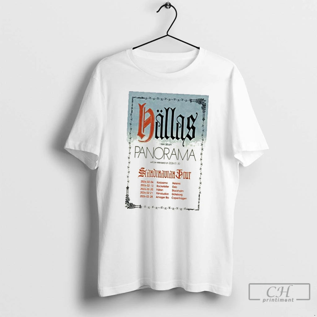 Classic Hallas New Album Panorama Scandinavian Tour 2026 T Shirts
