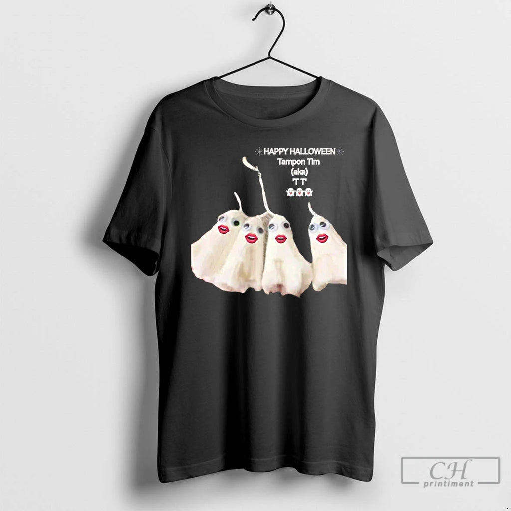 Classic Happy Halloween Tampon Ghosts Tim T Shirts